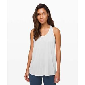 Lululemon Essential Tank Top Jersey White Size 10 NEW Run Gym Mesh Vented